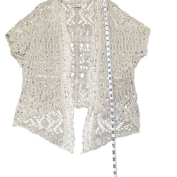 Abercrombie & Fitch Crochet Kimono Women's ‎ XS/S Cream Short Sleeve Boho - Picture 5 of 6